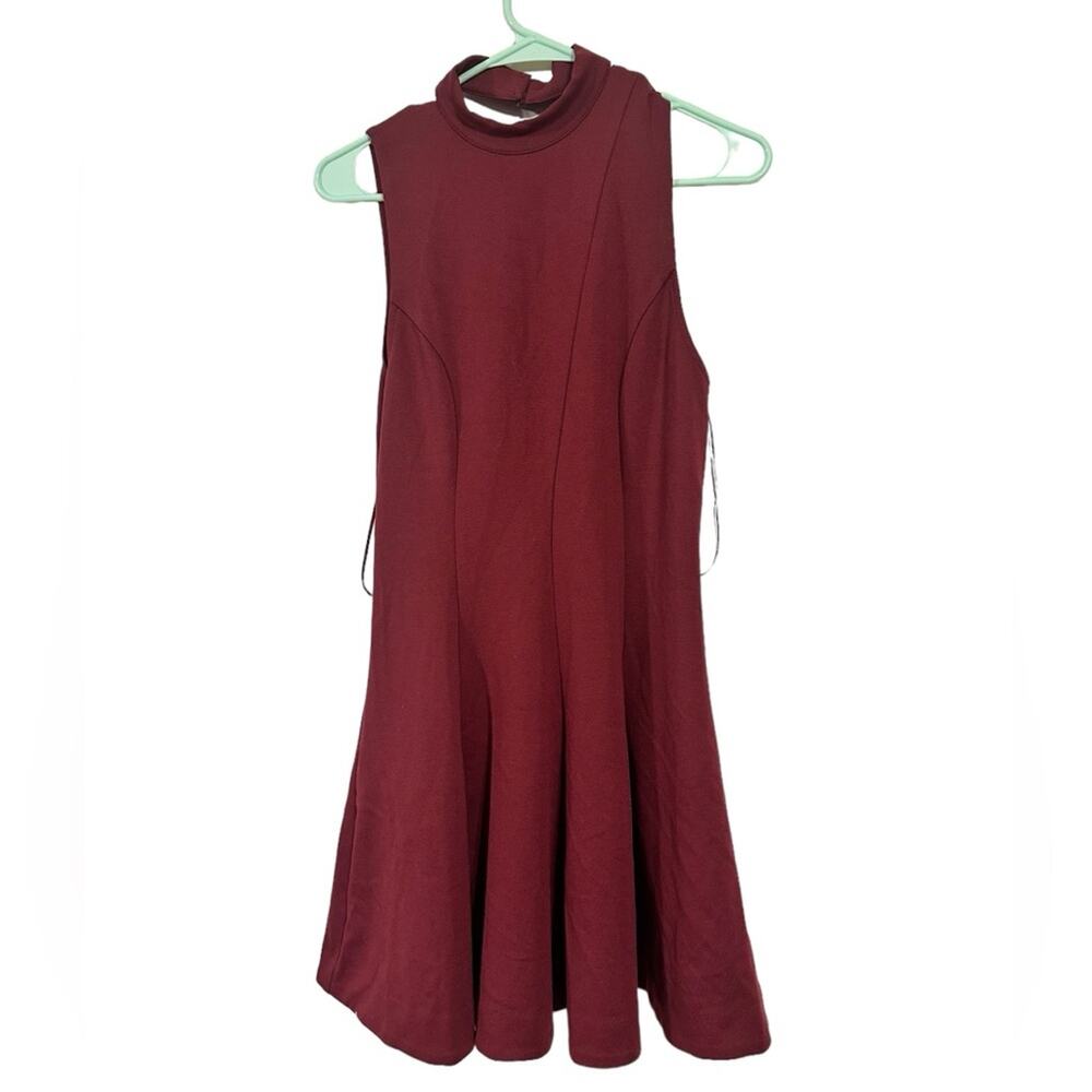 Free People Maroon Sleeveless Skater Dress Size Medium